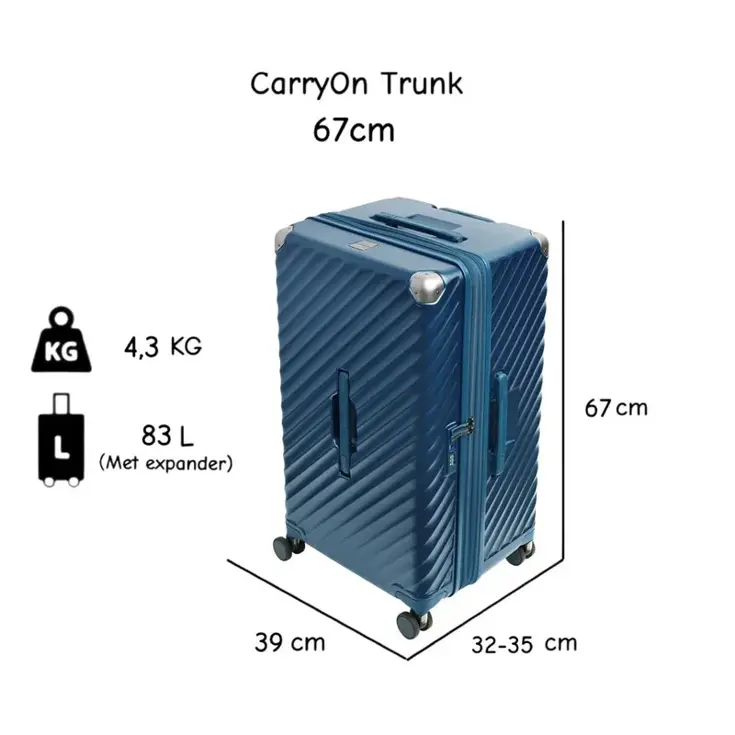 Trunk 67cm harde Middenmaat koffer 83 liter