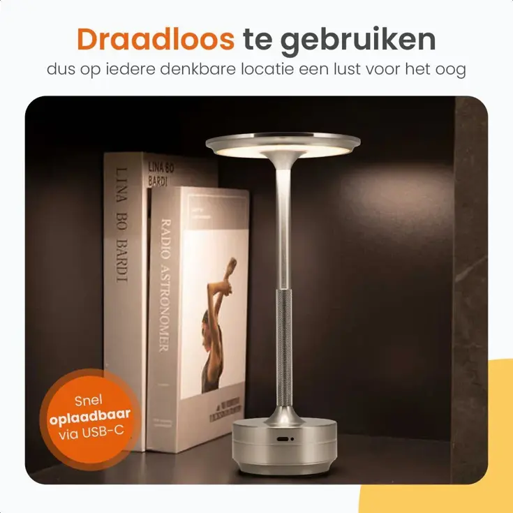 Horizon Tafellamp Oplaadbaar - 27cm - LED