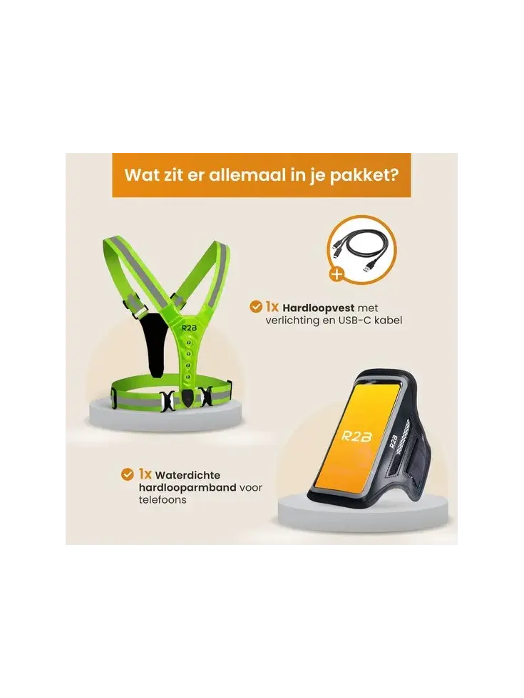 Hardloopvest oplaadbaar + Sportarmband