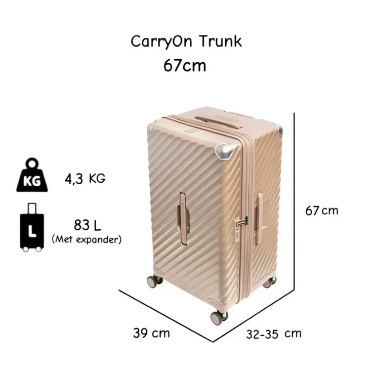 Trunk 67cm harde Middenmaat koffer 83 liter