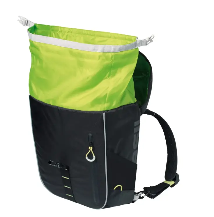 Basil rugtas Miles daypack black lime 17L