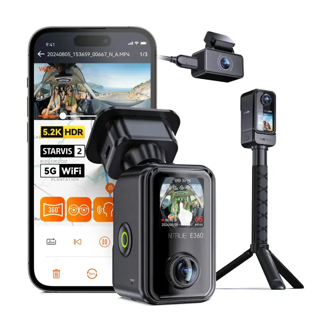 Vantrue E360 Ace 5K 3CH Wifi GPS 360 graden