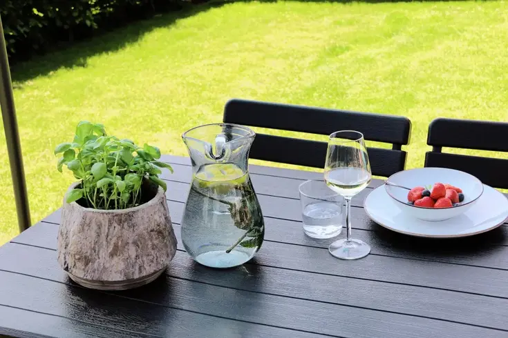 Klaptafel - 180cm - zwart - houtlook