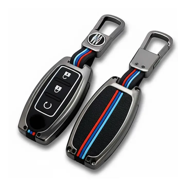 Metalen Sleutelhoesje voor Nissan grijs A3C