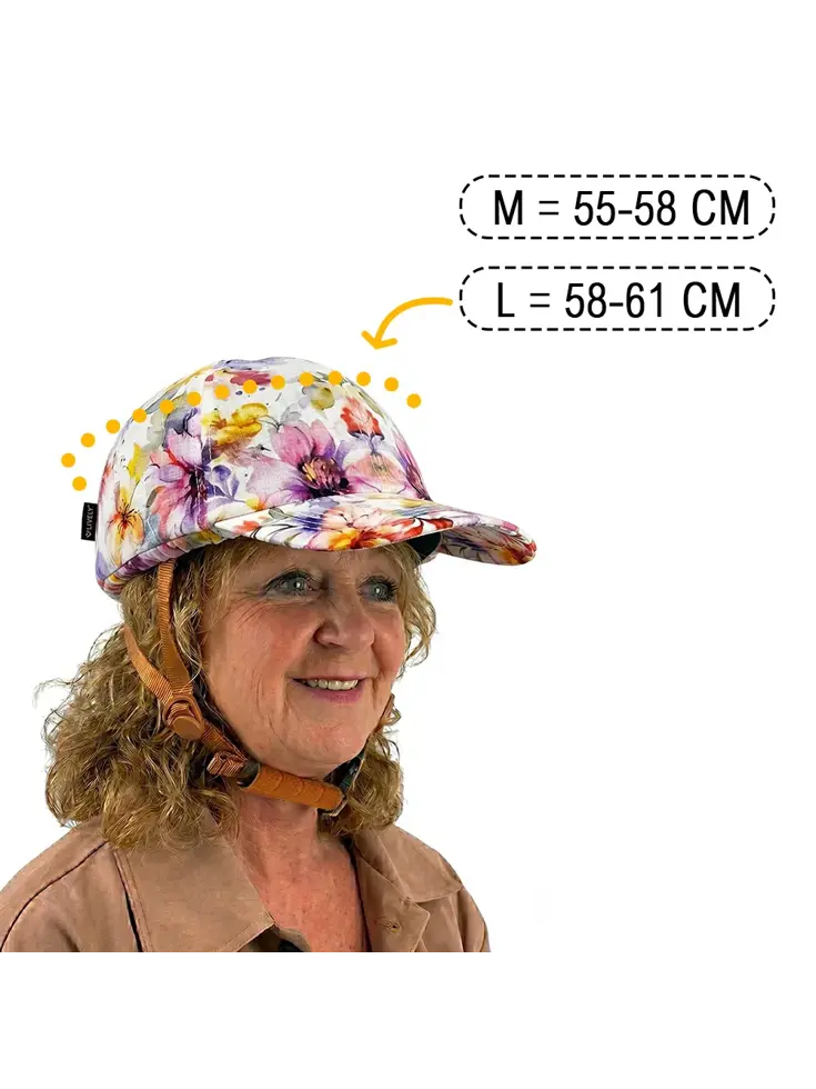 Vizorz SwitchCap fietshelm - Pink Flower Cap