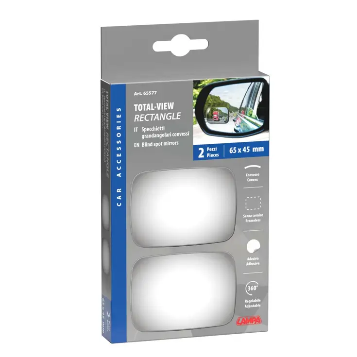 Dodehoek spiegel 64x45 mm - rechthoek