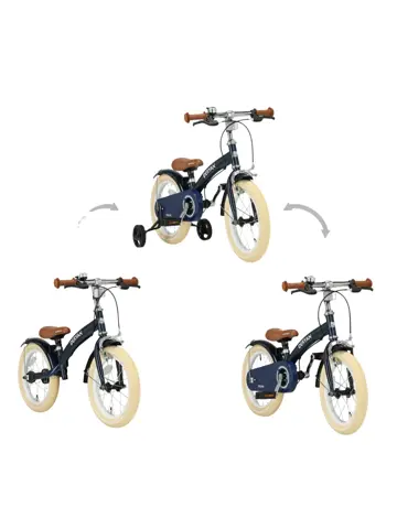 Luxe Kinderfiets 14 inch - 3 in 1 - Loopfiets