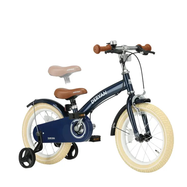 Luxe Kinderfiets 14 inch - 3 in 1 - Loopfiets