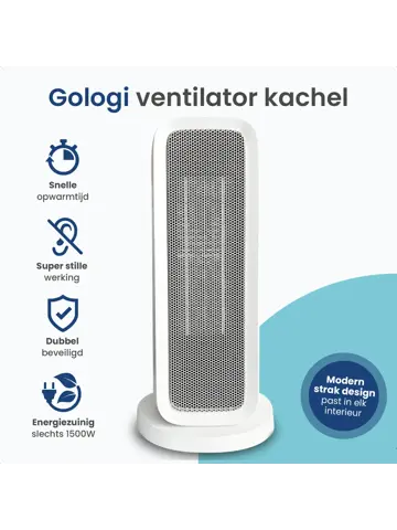 Ventilatorkachel met Thermostaat - 1500W