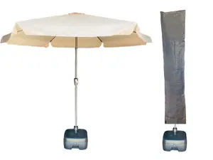 CUHOC Parasol Beige Ø3m + grote Voet en hoes
