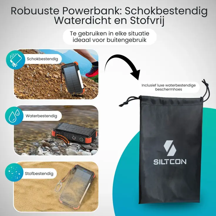 Solar Powerbank - 20.000mAh - 15W Draadloos