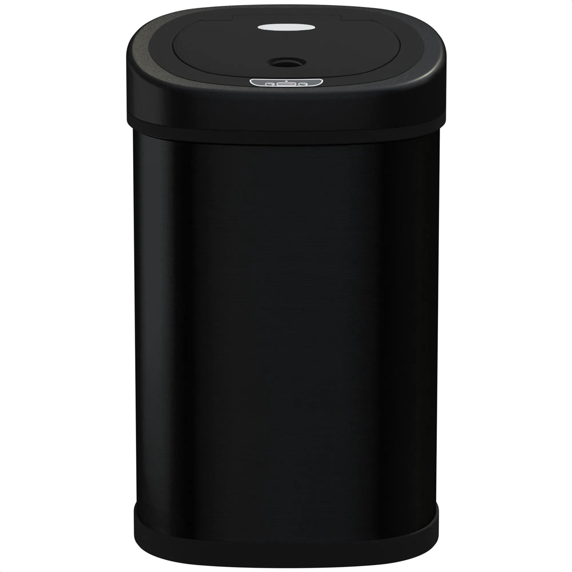 Avalo  Prullenbak met Sensor 50L  RVS  Zwart