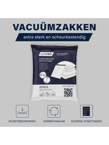 Vacuumzakken - 13 Delig - met Handpomp