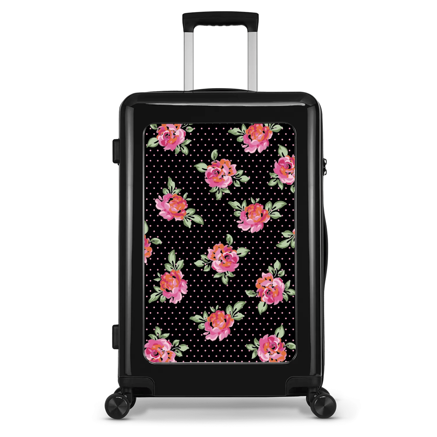 Stickercase  Polkadot Rose  Reiskoffer  65cm  Zwart  Oudroze