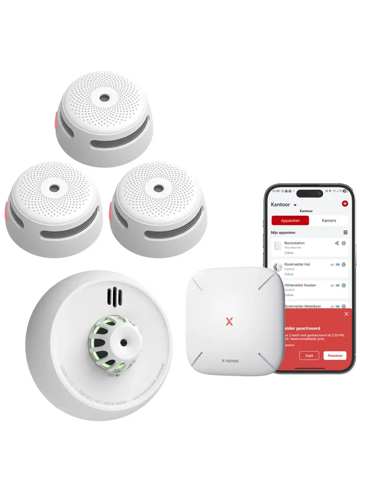 Link+ Pro bundel 3 Rook- en 1 hittemelder