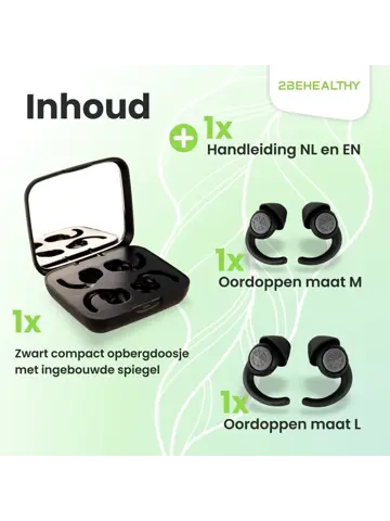 Reis/Slaap oordoppen - 2 Paar (M&L) - Zwart