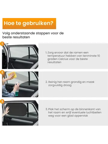 Zonnescherm Auto Zijruit - Set van 2