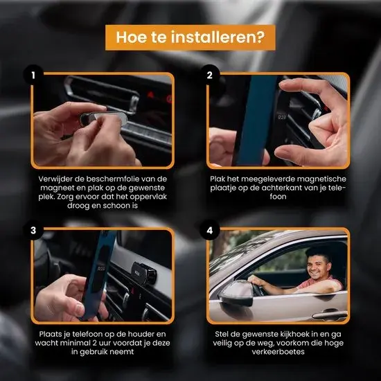 Telefoonhouder Auto Magneet 360˚C Rotatie