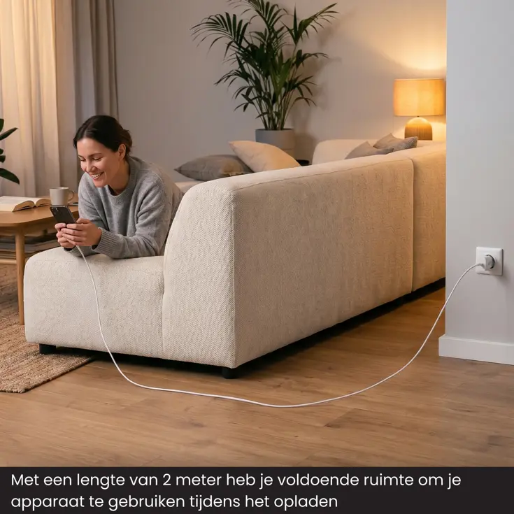 USB-C Kabel 2 meter met USB-C Adapter