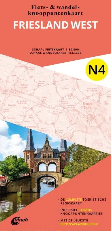 ANWB Fiets en wandelknooppuntenkaart N4 Friesland west