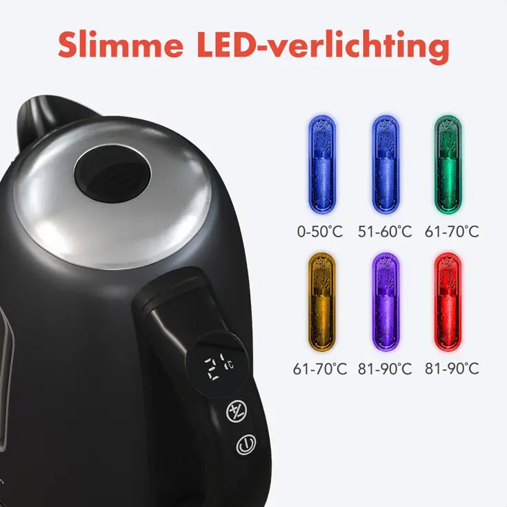 Waterkoker – 1,7L – Zwart/RVS