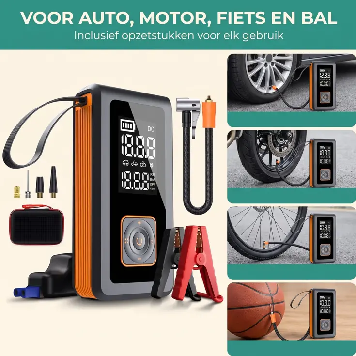 5 in 1 Jumpstarter en Compressor