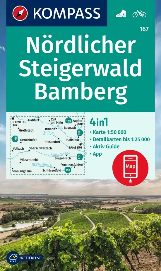 Wandelkaart WK167 Nördlicher Steigerwald