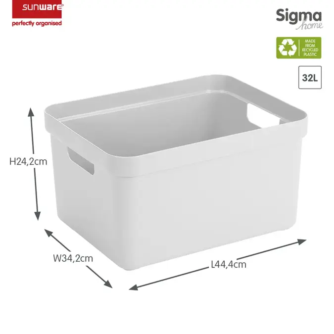 Sigma home - Opbergbox - 32L wit - 4-delig