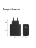 65W Wall Charger 2x USB-C 1x USB-A