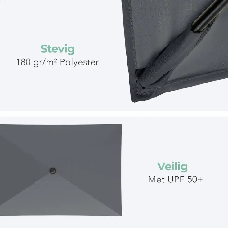 Parasol – 270x180cm – Donkergrijs