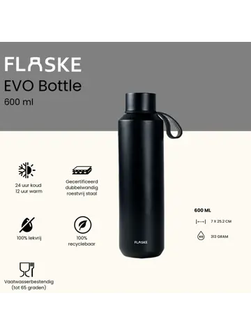 FLASKE 600ML  RVS Drinkfles