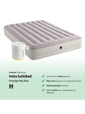 Luchtbed - Intex - 2P - 152x203 + Pomp
