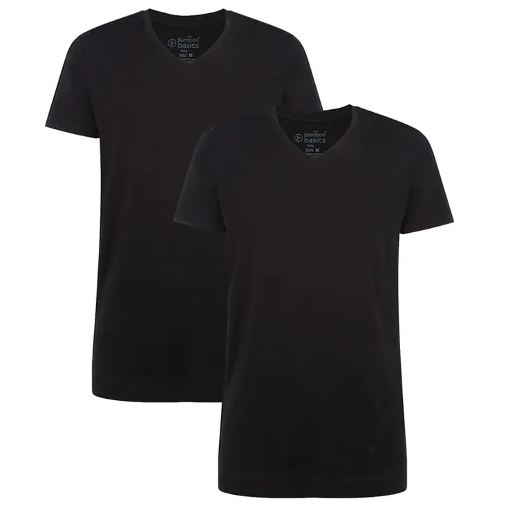 Bamboo Basics - 2-Pack V-hals Shirts - Heren