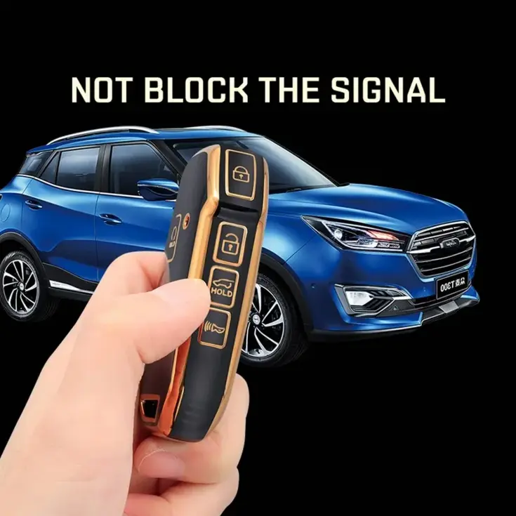 TPU Sleutelhoesje voor Kia goud D5