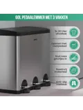 Avalo Prullenbak 3x20L - RVS