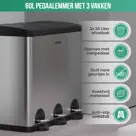 Avalo Prullenbak 3x20L - RVS