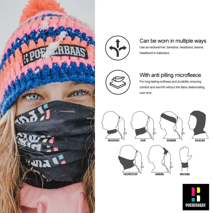 Poederbaas - Blauw / Wit - Nekwarmer