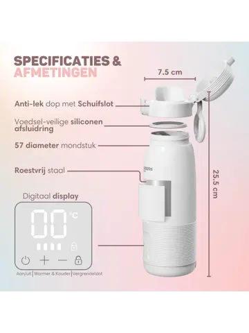 Thermosfles Flessenwarmer - Draadloos & Draagbaar