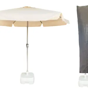 CUHOC Parasol Beige Ø3m + grote Voet en hoes