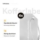 Aluminium kofferlabels – 4 stuks – Zilver