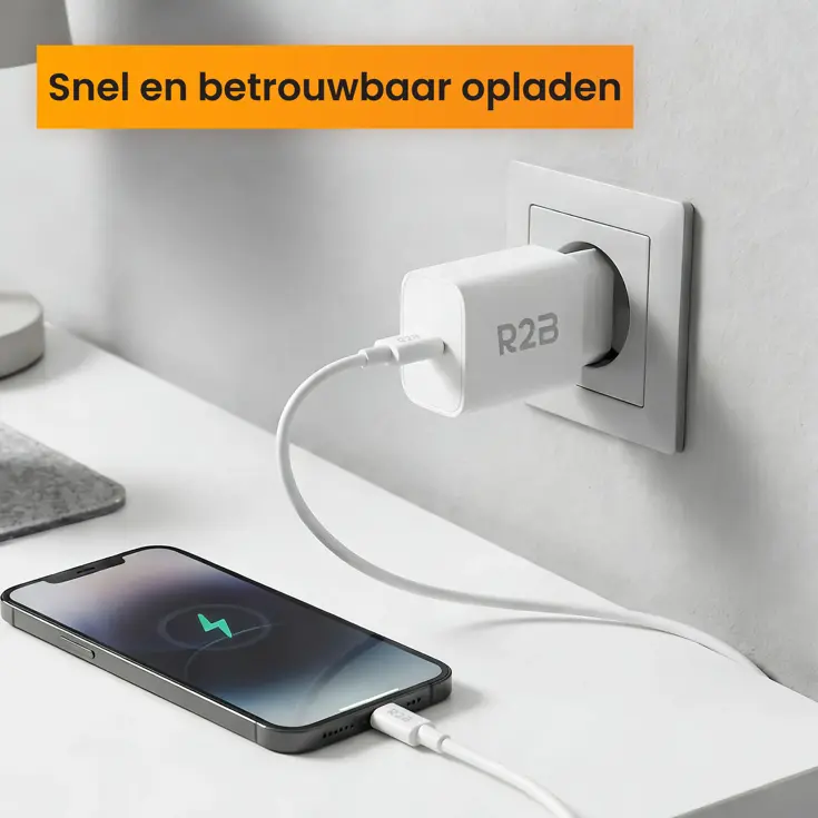 USB-C Kabel 2 meter met USB-C Adapter
