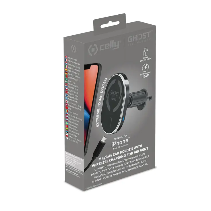 Auto telefoonhouder met MagSafe draadloze oplader