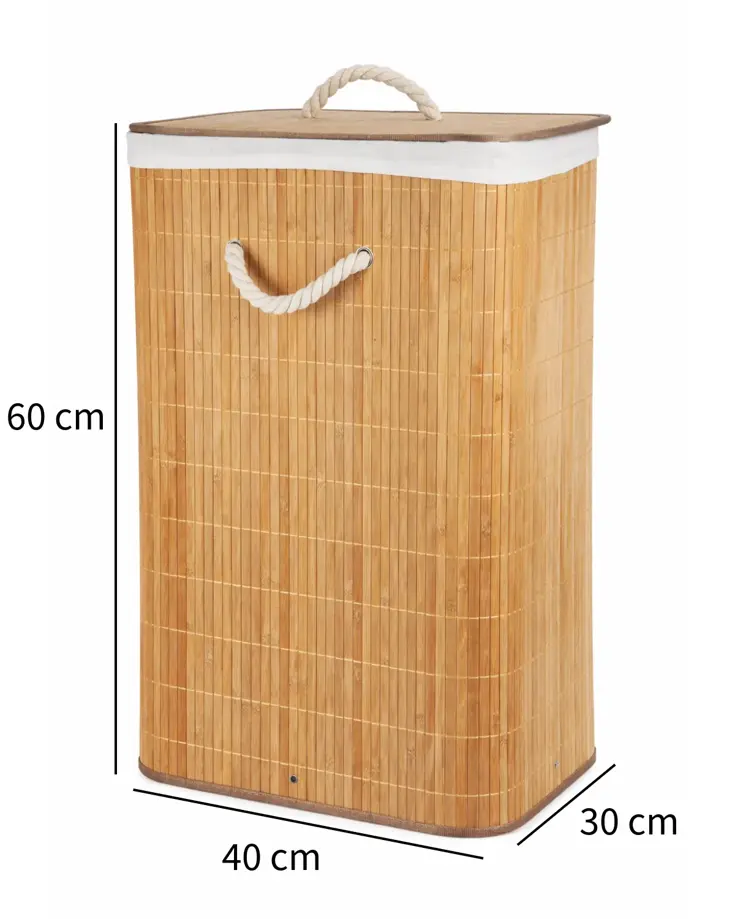 Wasmand Bamboe Opvouwbaar 60L