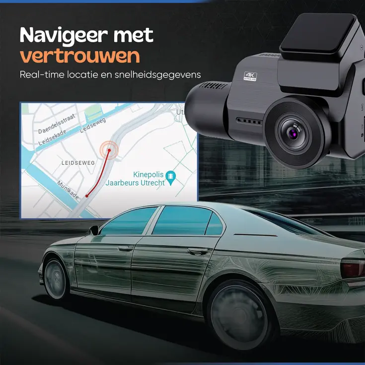 3CH Dashcam - WiFi GPS 4K 64GB - M800 Pro Dashcam