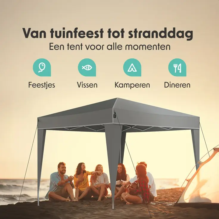 Partytent Plus – 3x3 m – Grijs