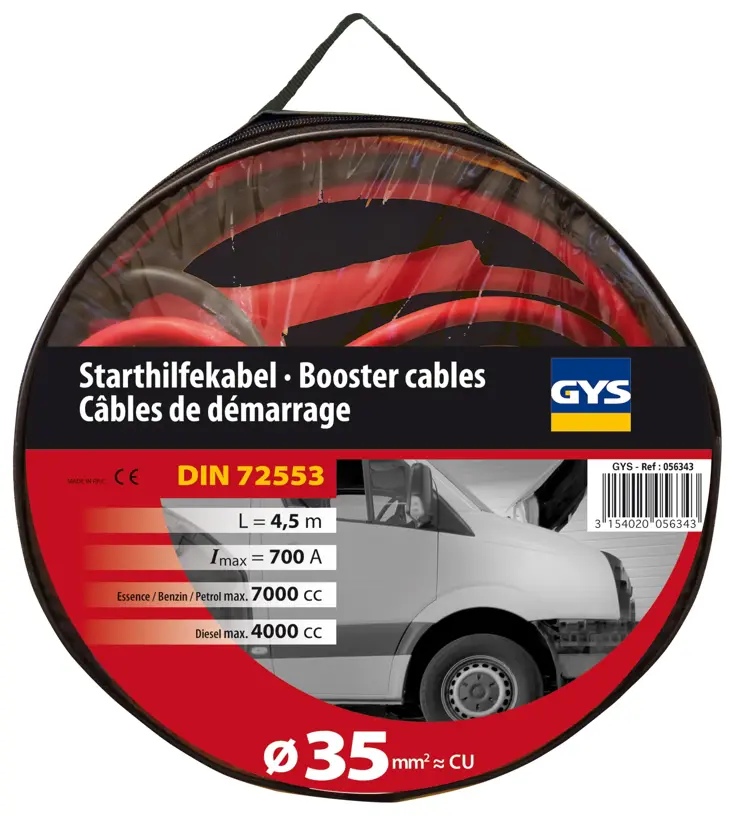 Startkabels 700A - Geïsoleerd - 4,5m