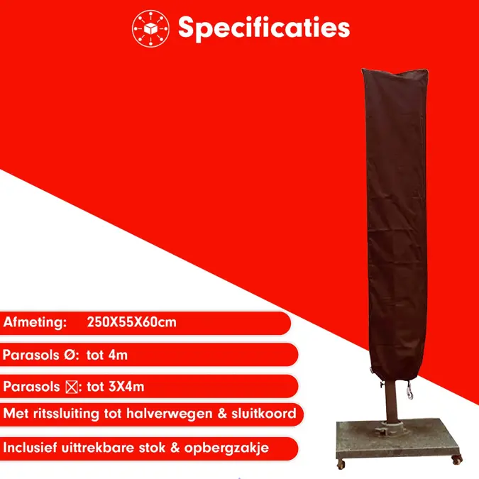 CUHOC Zweefparasol hoes 250x55x60 cm - Redlabel