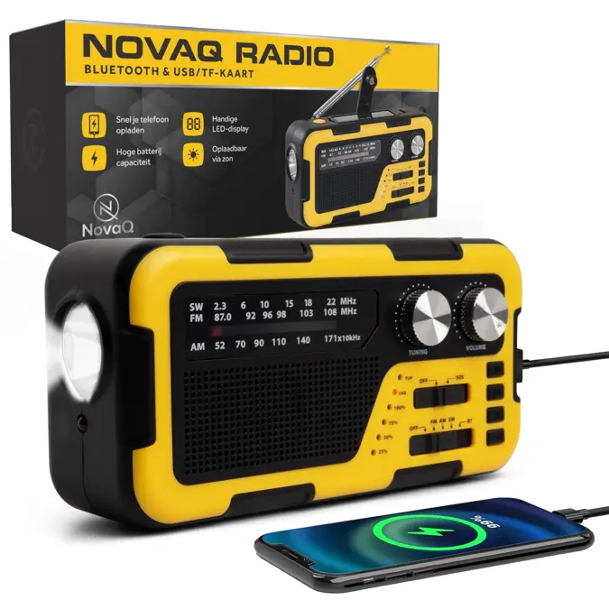 NovaQ Noodradio Opwindbaar en Batterij