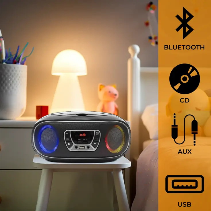 CD speler FM-Radio Bluetooth Lichteffecten