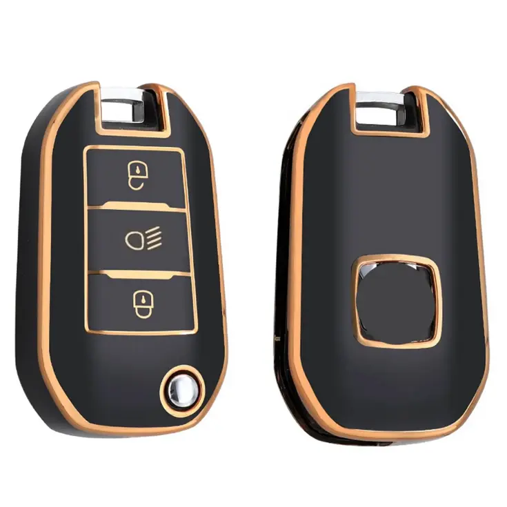 TPU Sleutelhoesje voor Citroën goud A3B